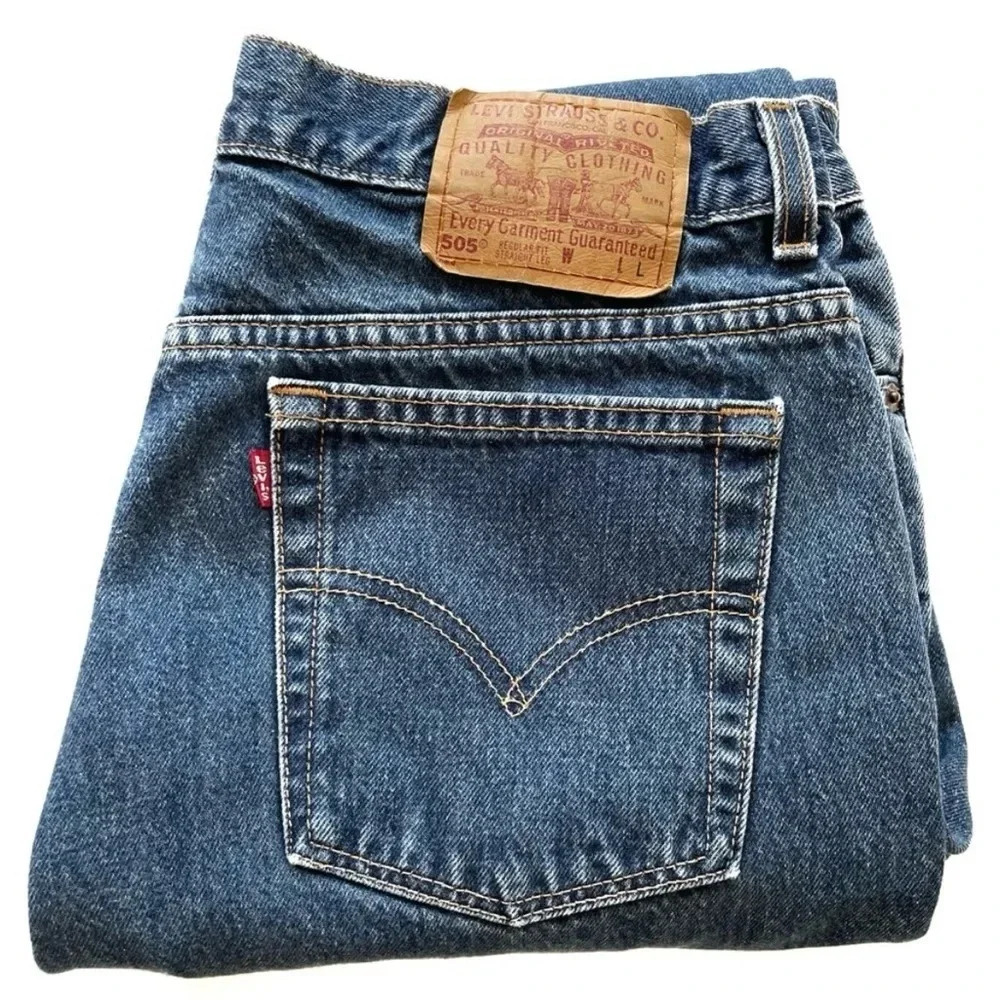 LAST CALL Vintage Levi’s 505 Jeans Juniors 15 Mid-Rise Straight Leg Made in USA